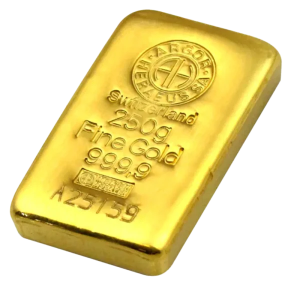 250g Gold Bar | Argor-Heraeus | Casted