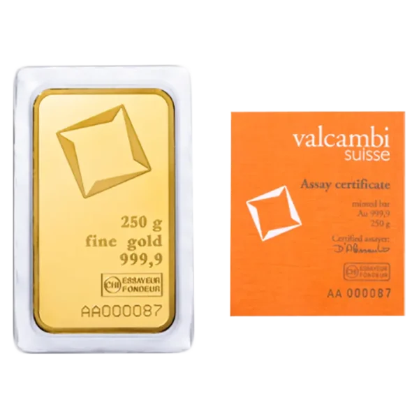 250g Gold Bar | Valcambi | Minted