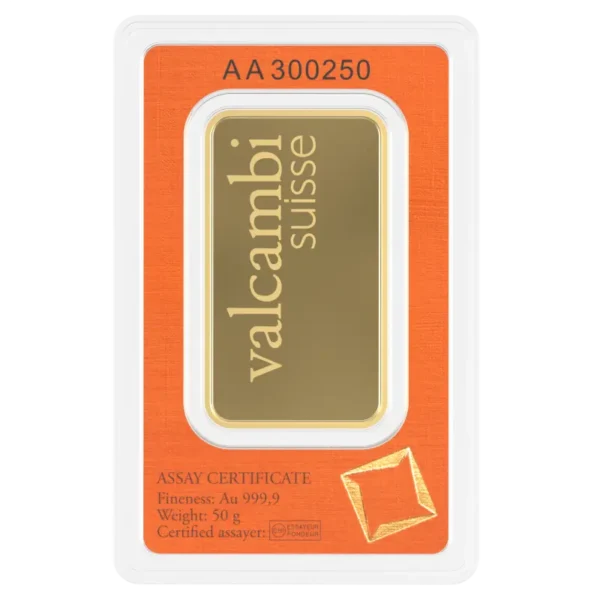 50g Gold Bar | Valcambi | Minted