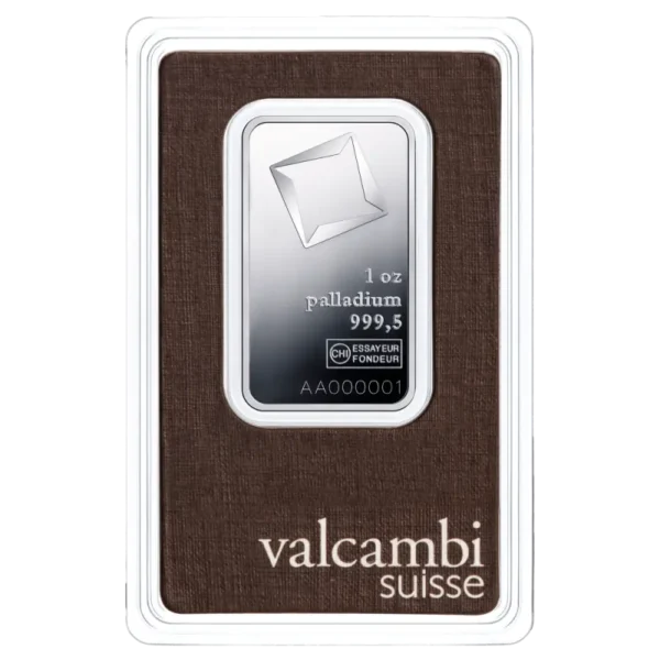 1 oz Palladium Bar | Valcambi